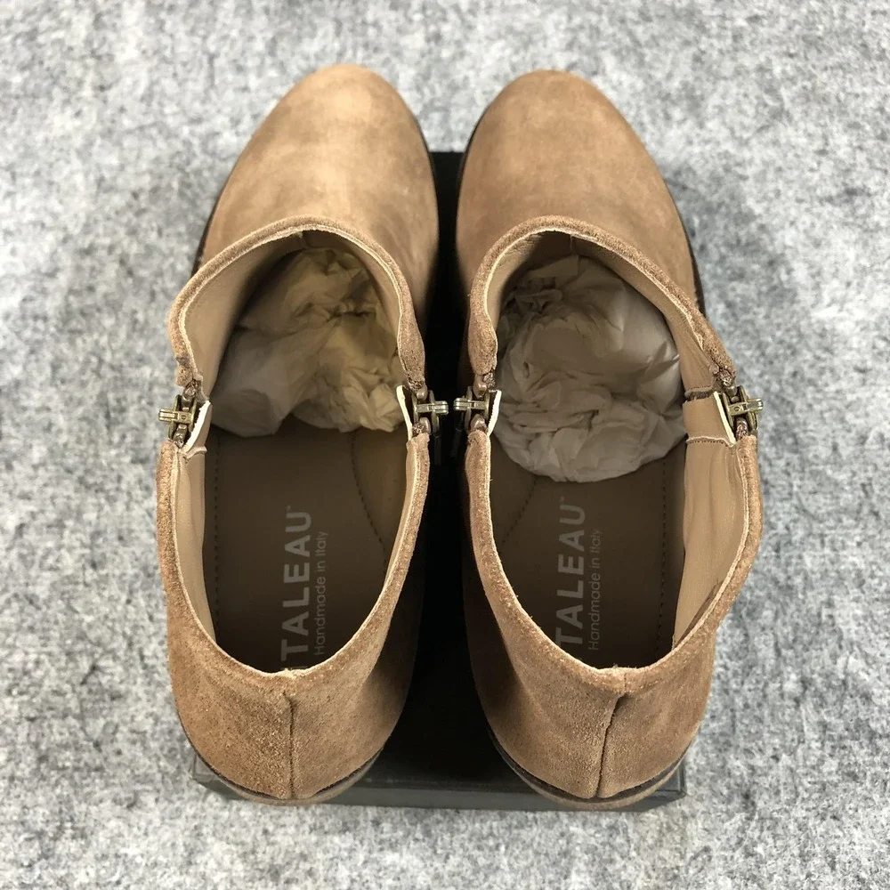 ITALEAU Foliana Ankle Booties Womens 10.5 Brown Suede Waterproof Zip Heel